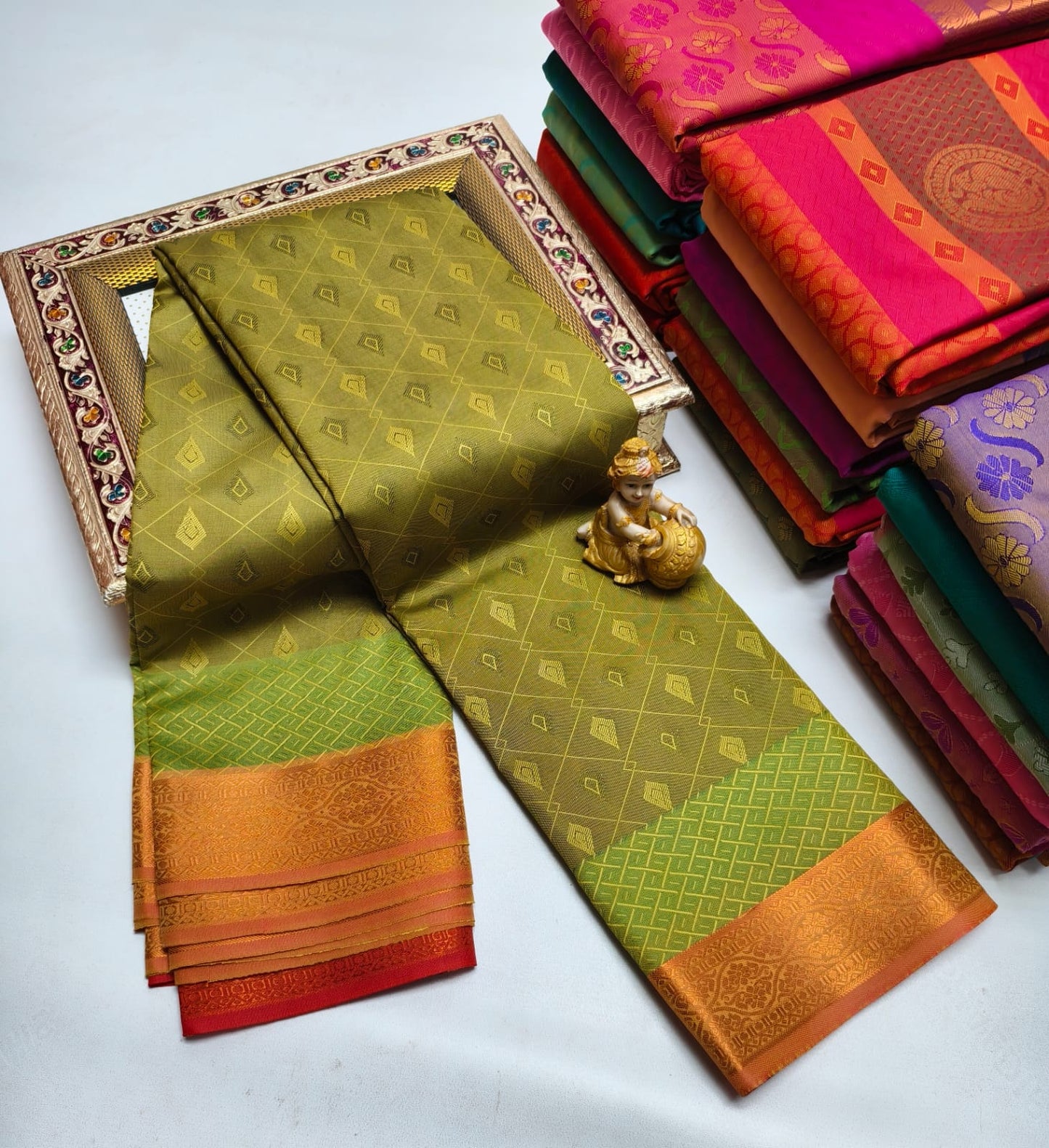 Semi Silk in Budget-Friendly Embossed Saree