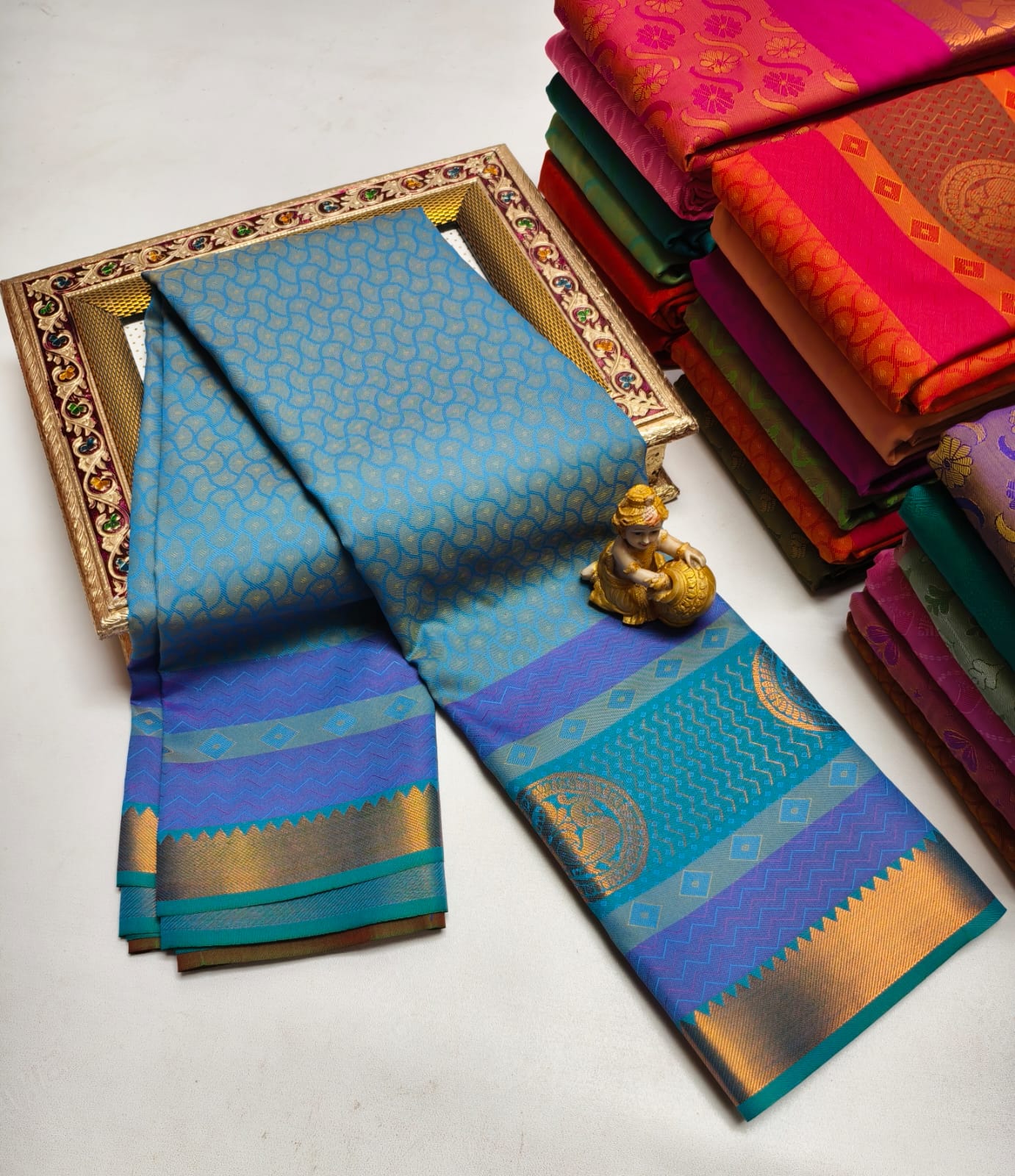 Semi Silk in Budget-Friendly Embossed Saree