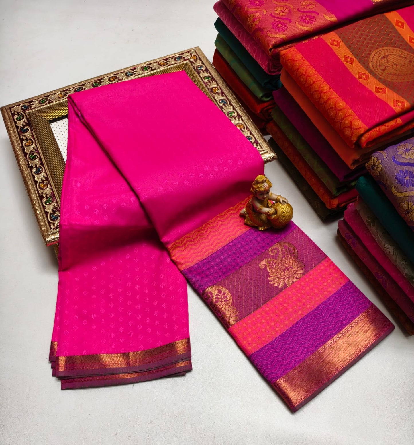 Semi Silk in Budget-Friendly Embossed Saree