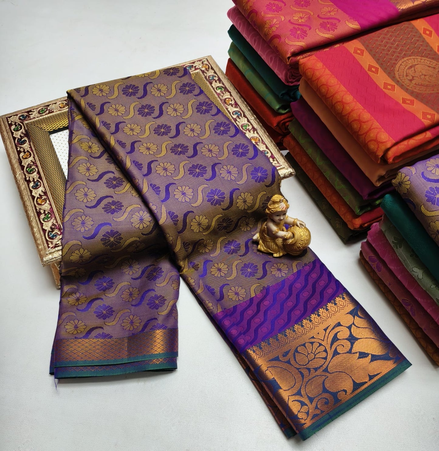 Semi Silk in Budget-Friendly Embossed Saree