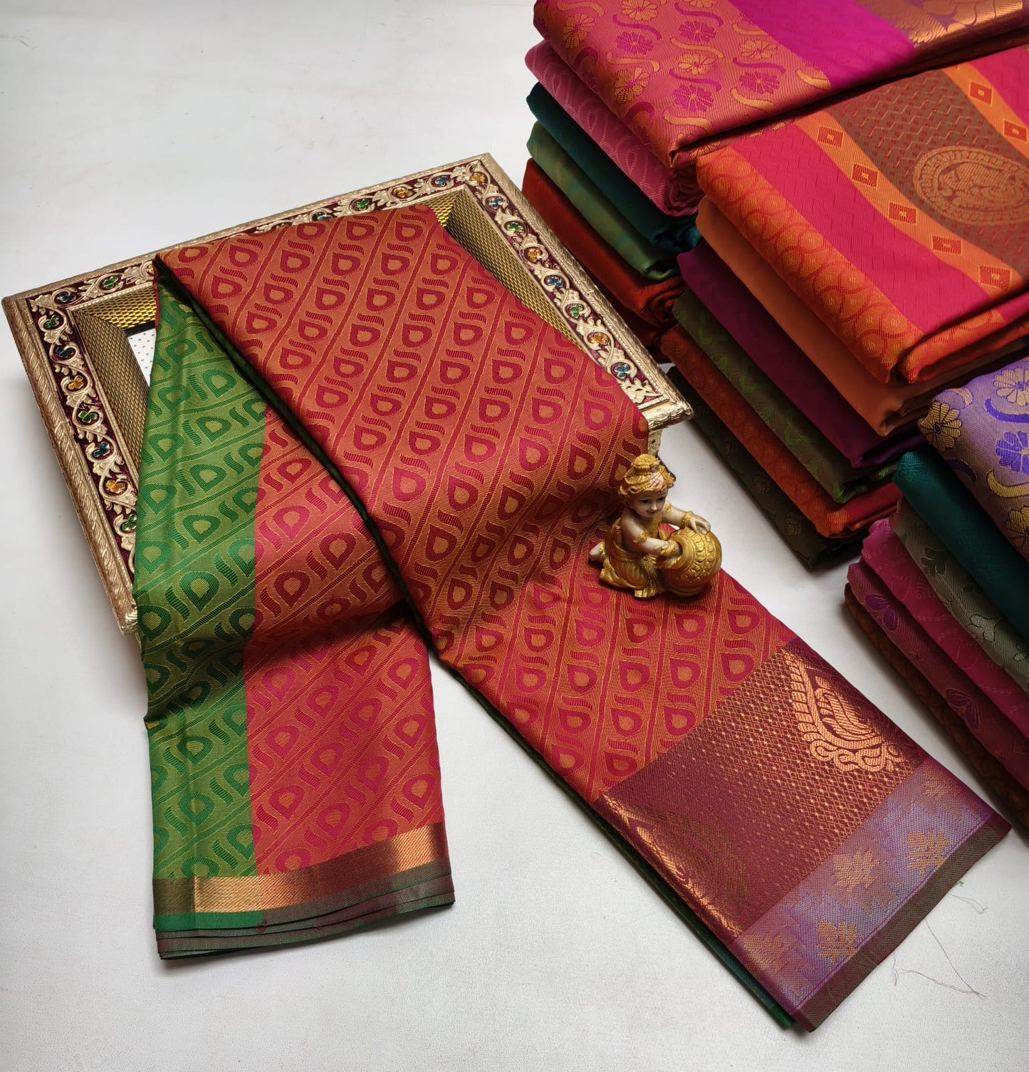 Semi Silk in Budget-Friendly Embossed Saree