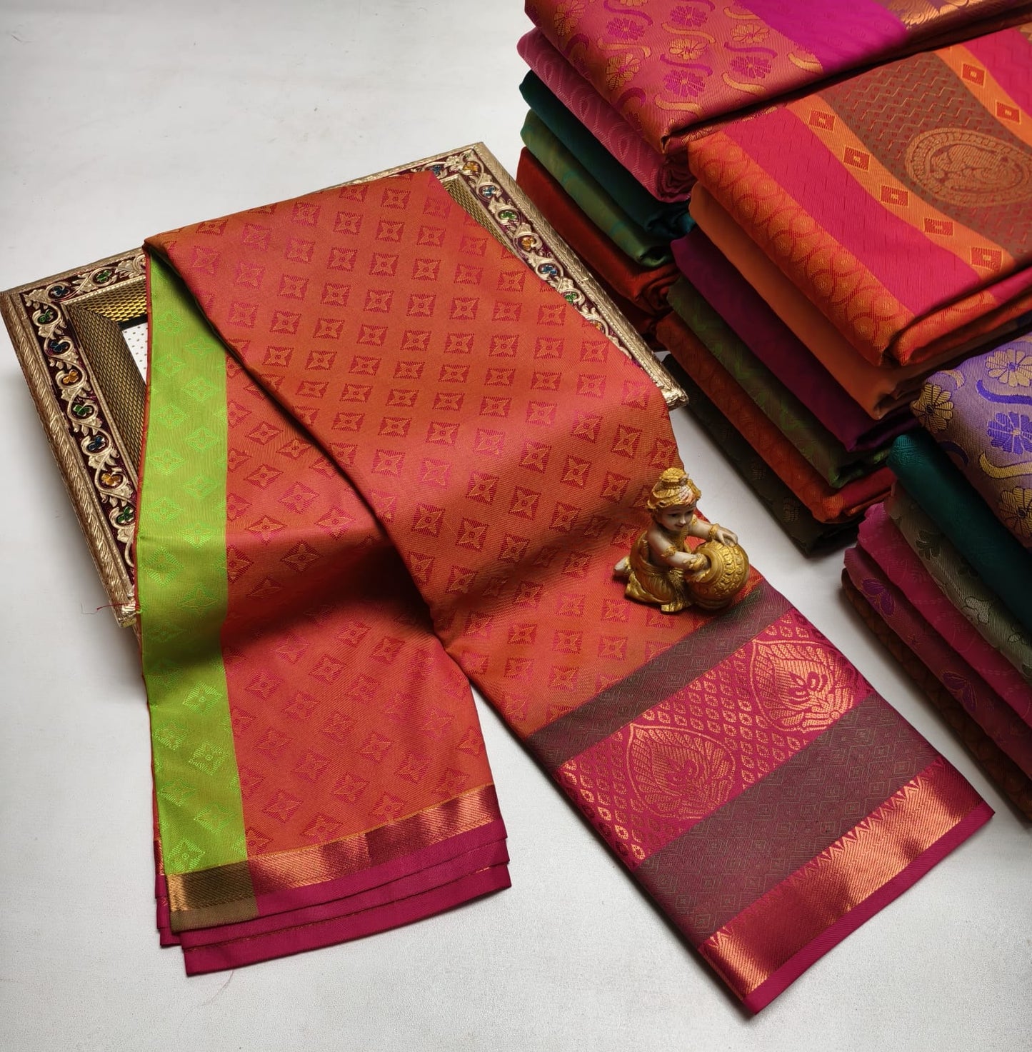 Semi Silk in Budget-Friendly Embossed Saree