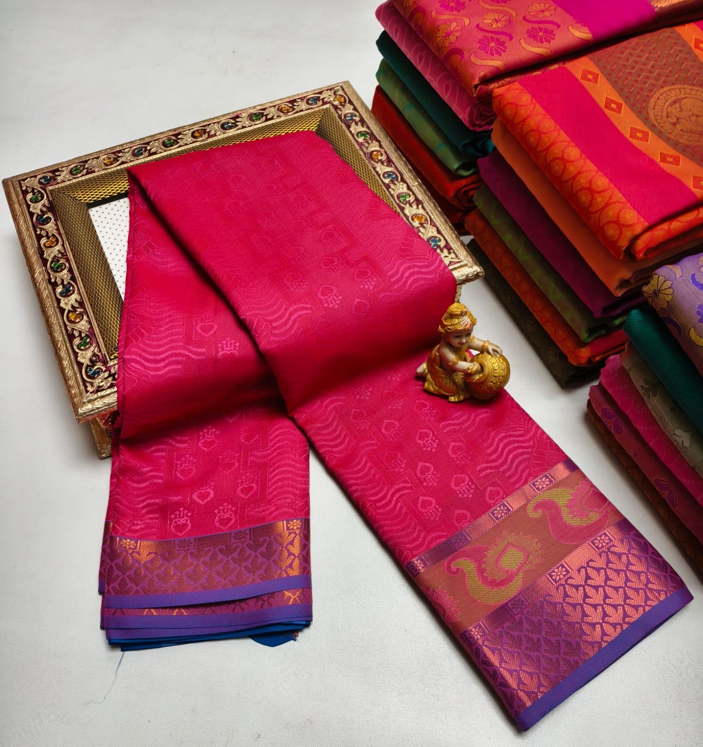 Semi Silk in Budget-Friendly Embossed Saree