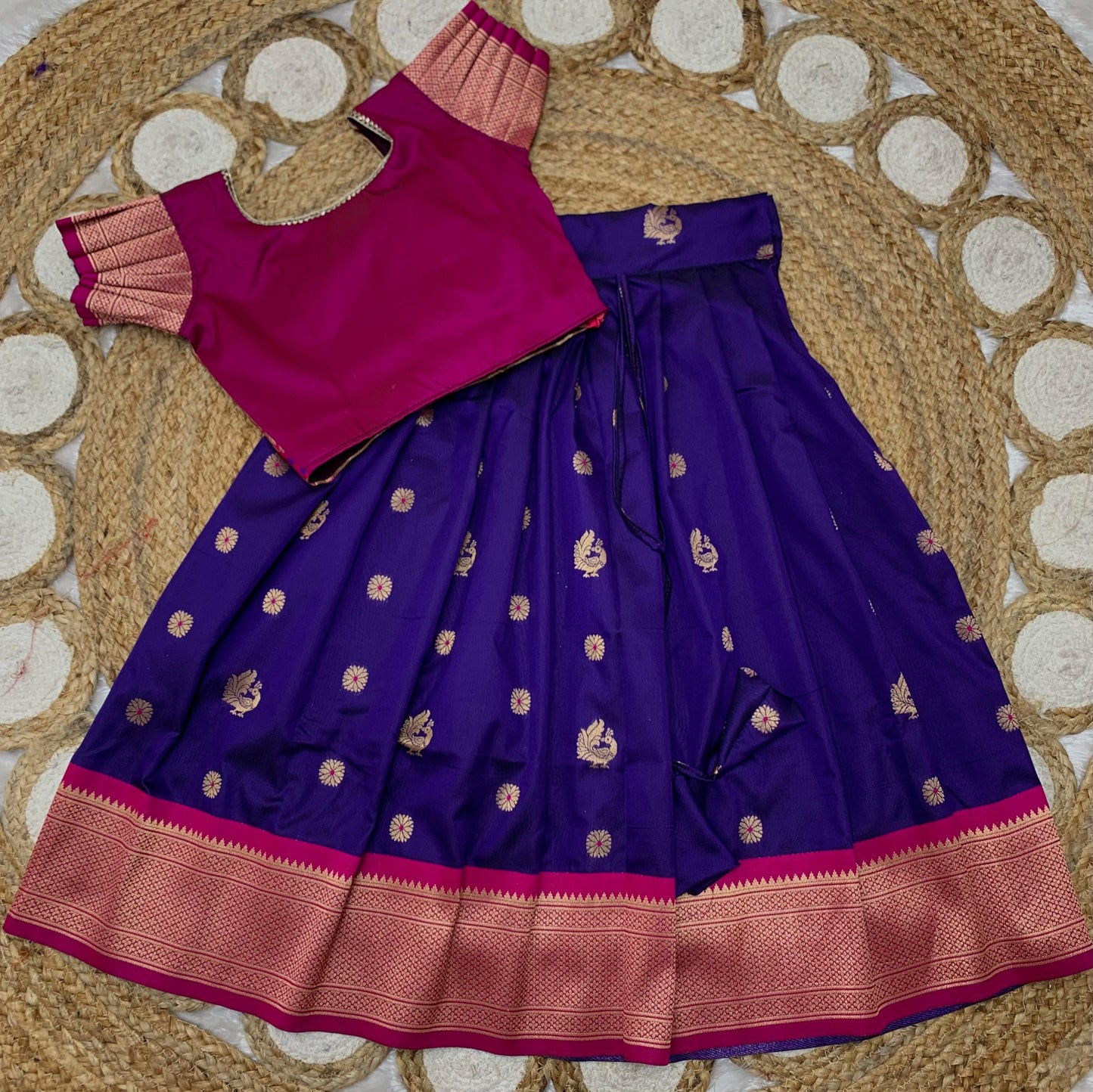 Semi Silk Paithani Style Paavadai sattai