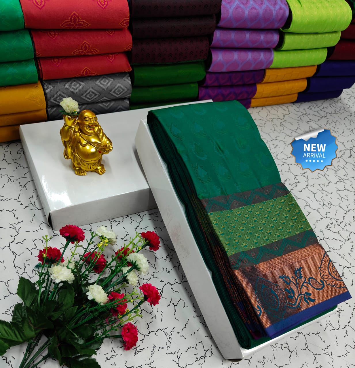 Semi Silk Blended Embossed Saree