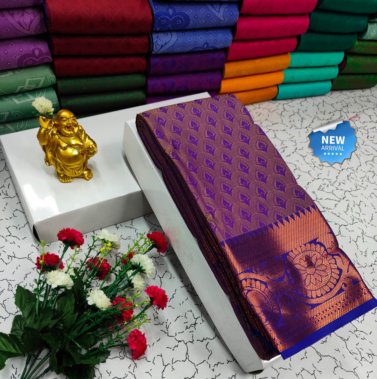 Semi Silk Blended Embossed Saree