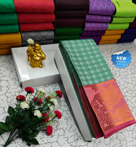 Semi Silk Blended Embossed Saree