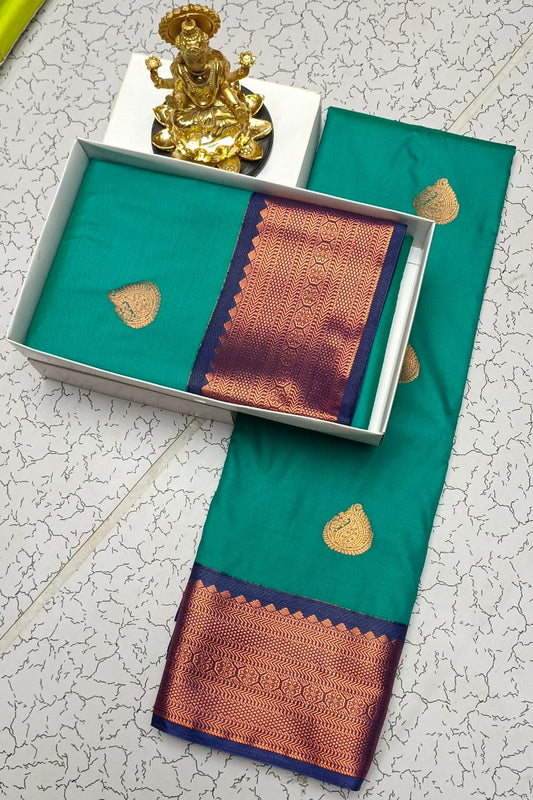 Dharmavaram Style Wedding Semi Silk Saree