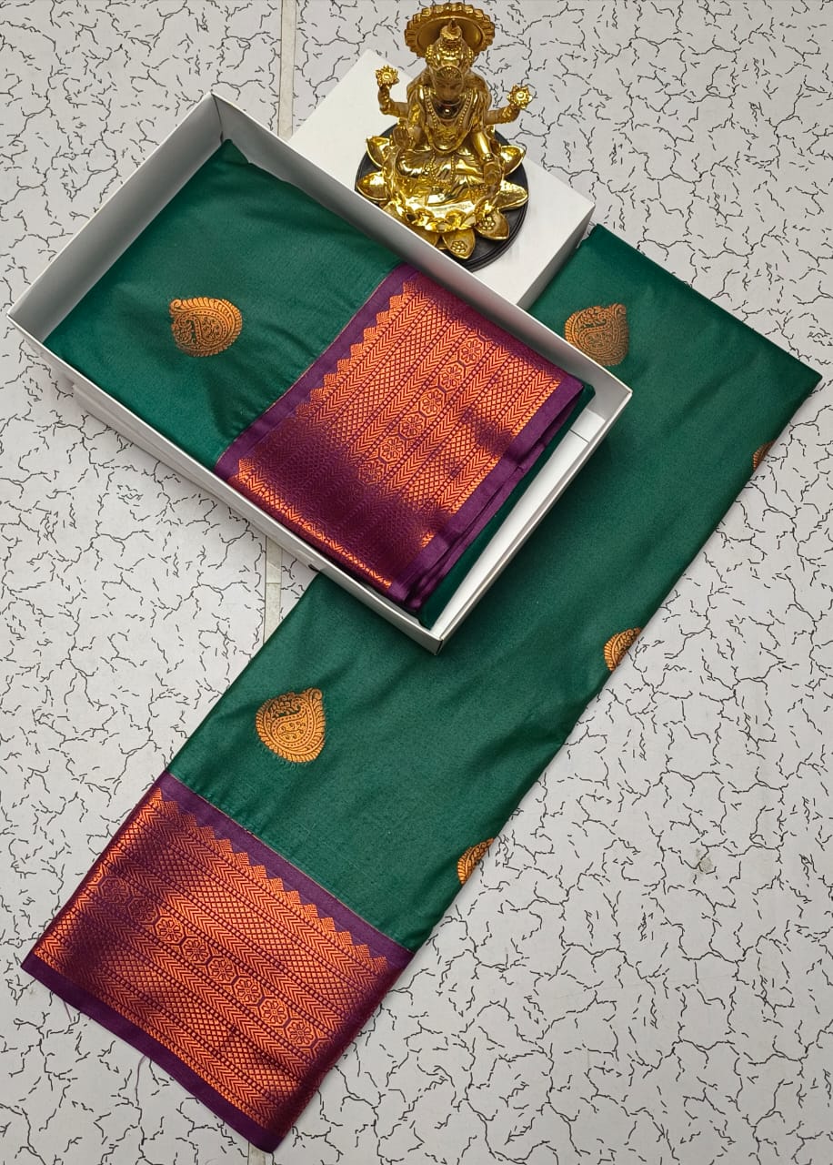 Dharmavaram Style Wedding Semi Silk Saree