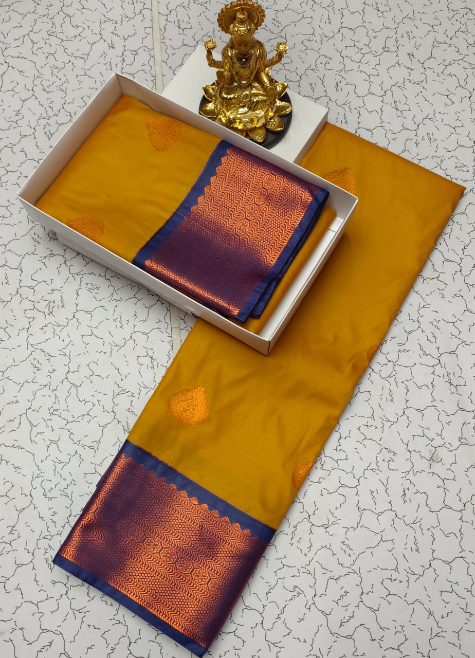 Dharmavaram Style Wedding Semi Silk Saree