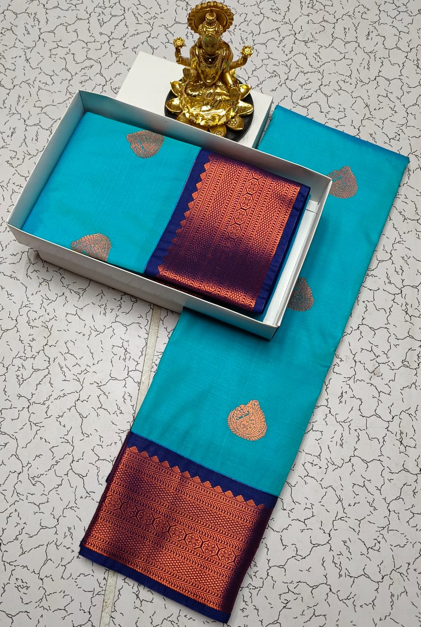 Dharmavaram Style Wedding Semi Silk Saree