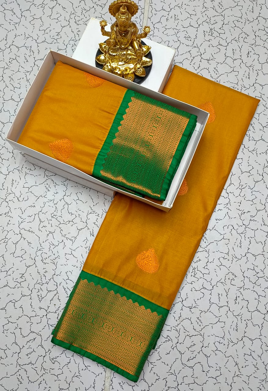 Dharmavaram Style Wedding Semi Silk Saree