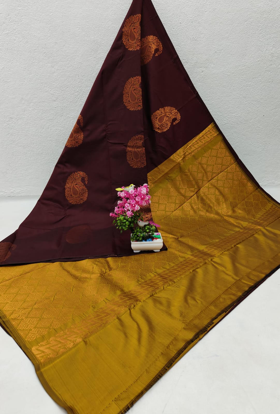 Semi Silk Butta Zari Work Saree