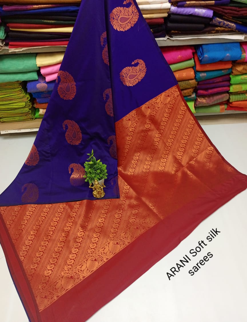 Semi Silk Butta Zari Work Saree