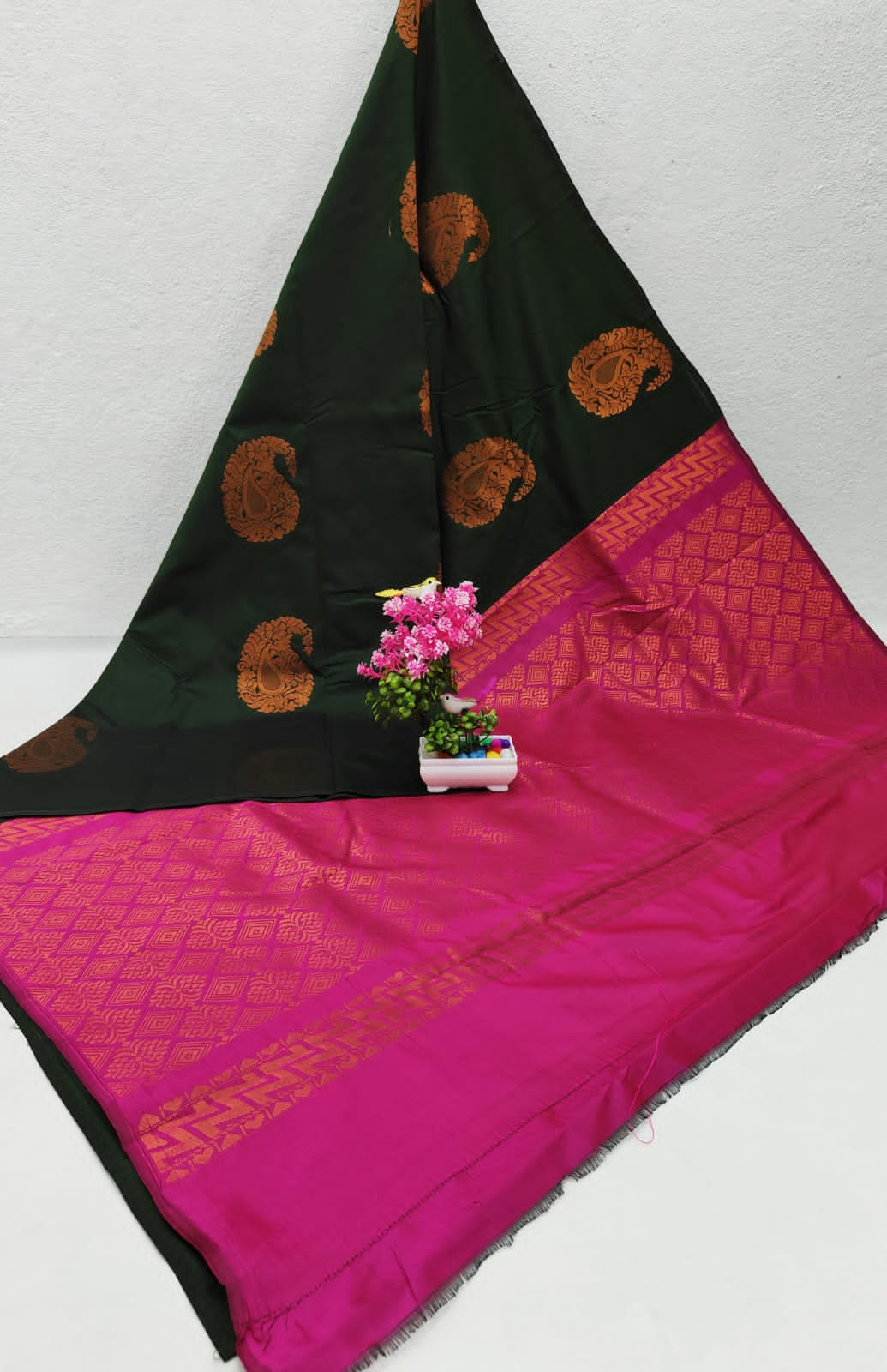 Semi Silk Butta Zari Work Saree