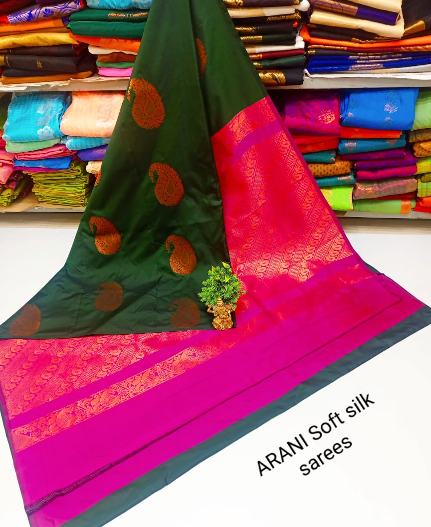 Semi Silk Butta Zari Work Saree