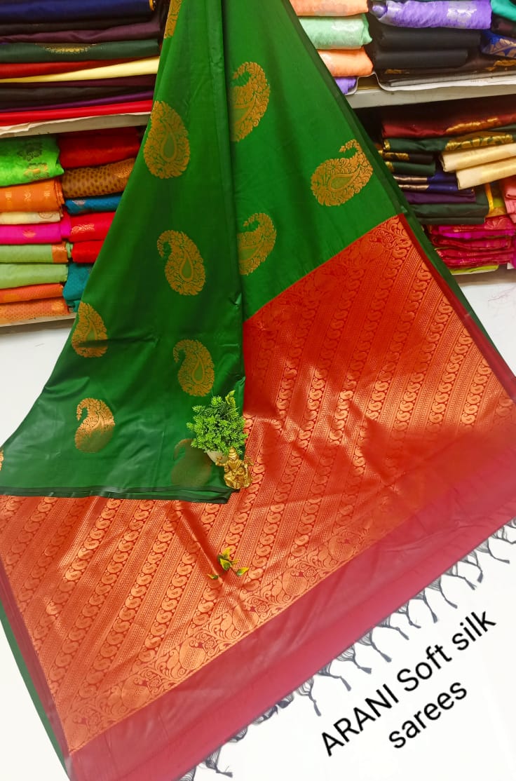 Semi Silk Butta Zari Work Saree