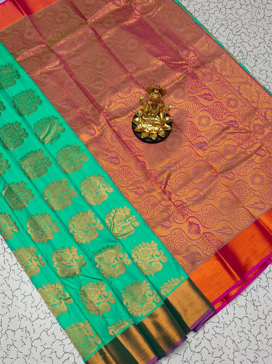 Semi Silk Traditional Zari Work Saree