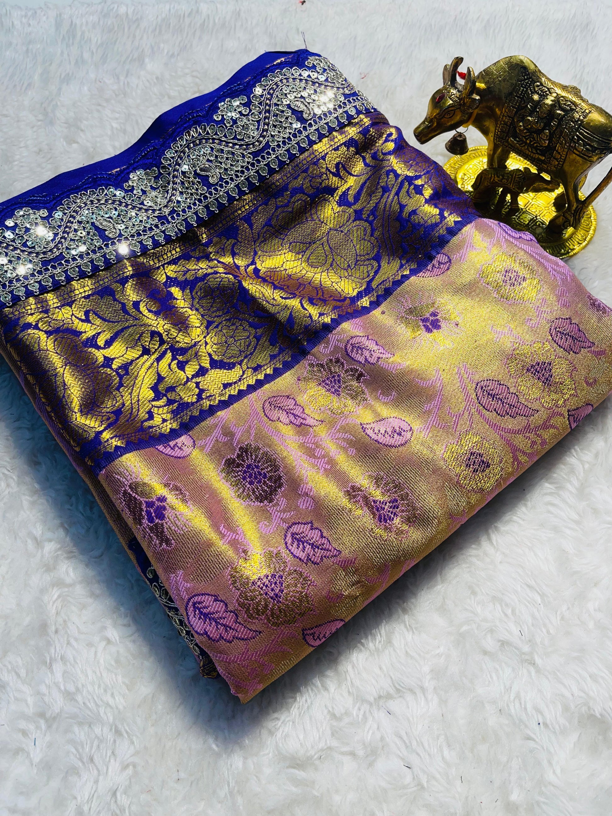 Semi silk with mina weaving saree