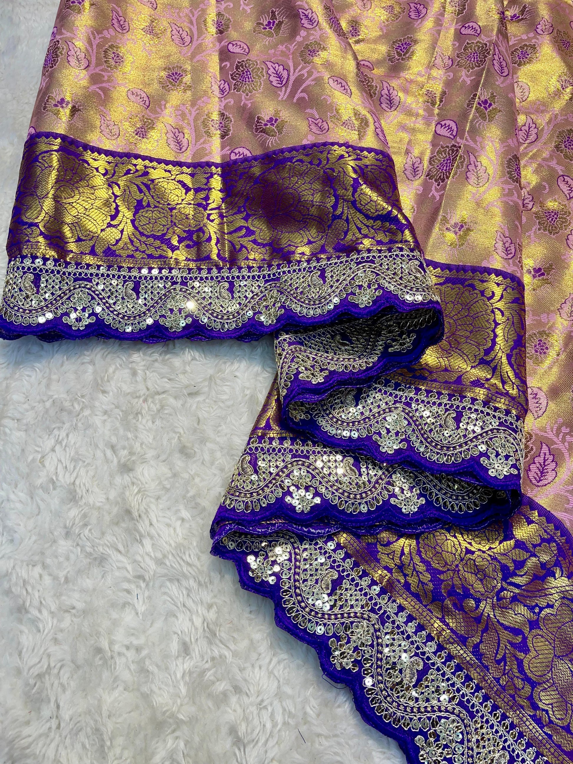 Semi silk with mina weaving saree