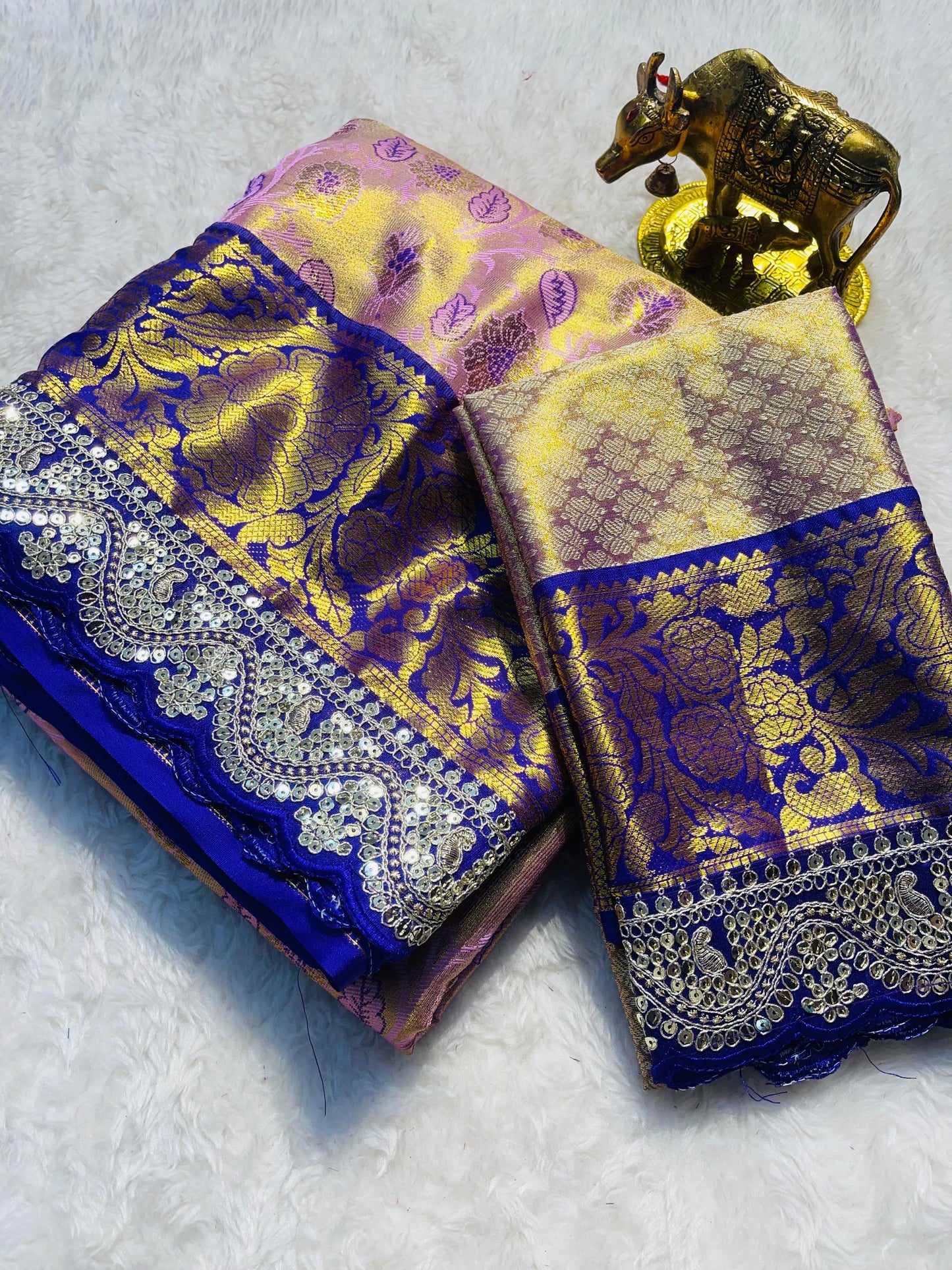 Semi silk with mina weaving saree