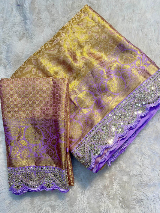 Semi silk with mina weaving saree