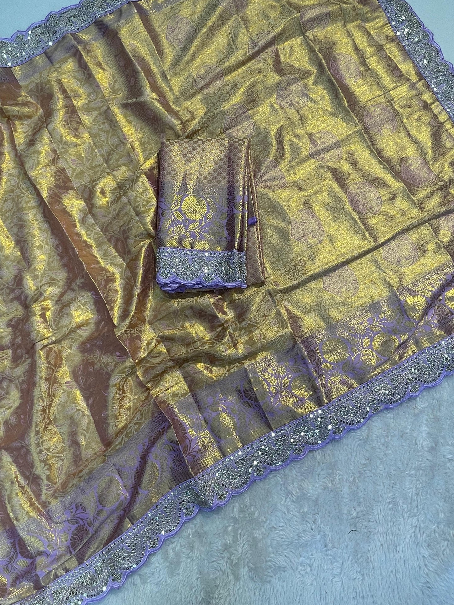 Semi silk with mina weaving saree