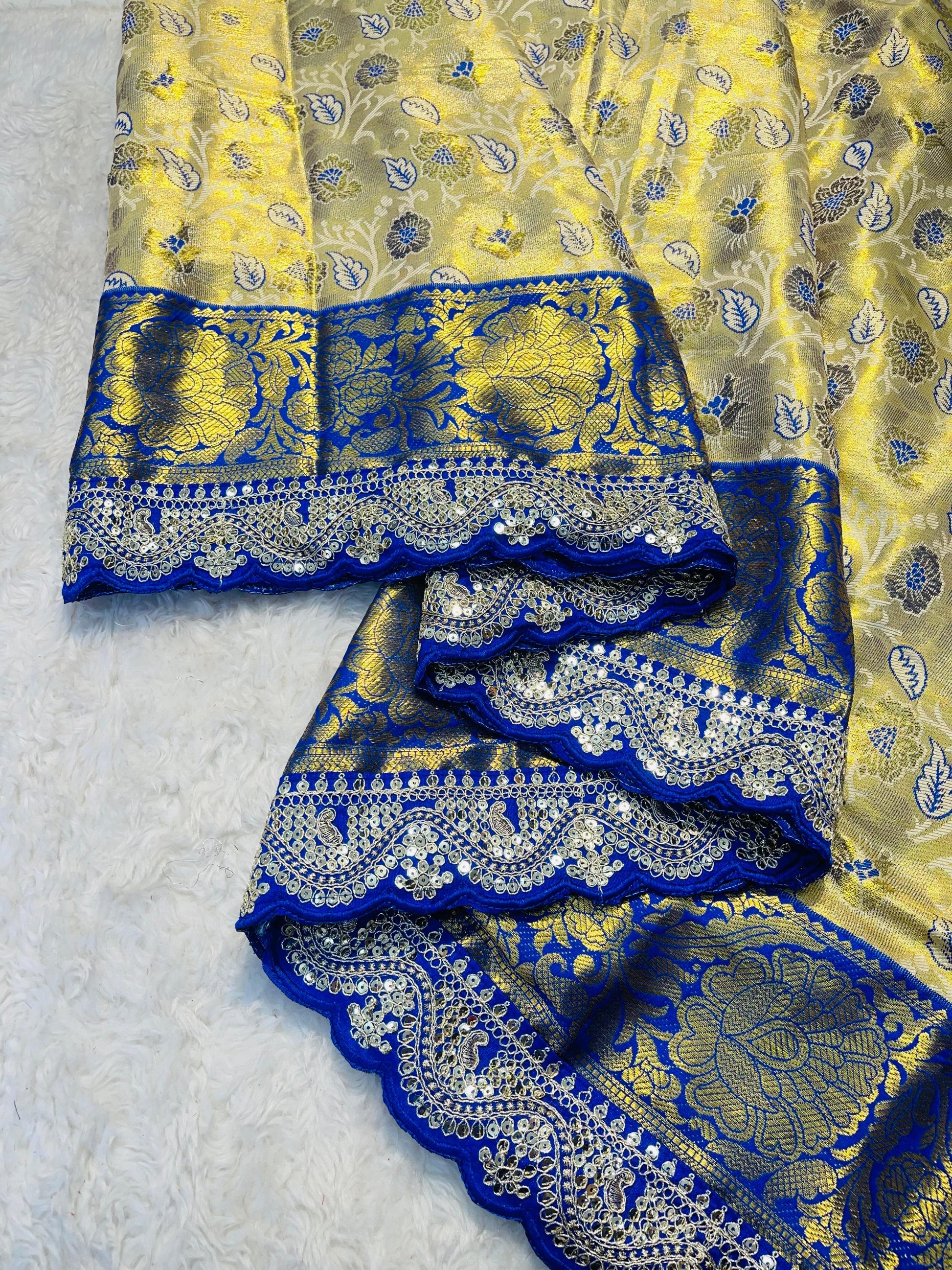 Semi silk with mina weaving saree