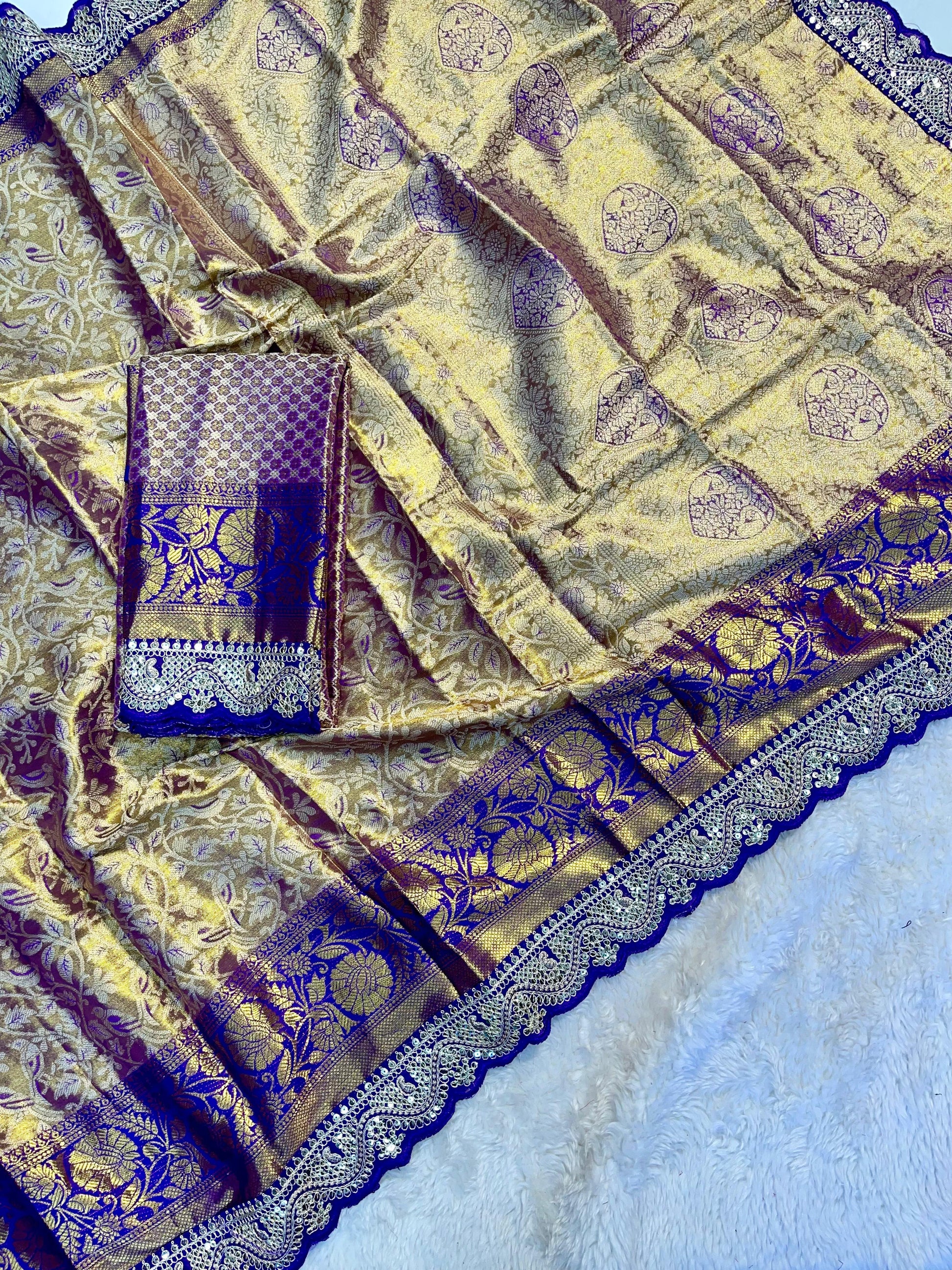 Semi silk with mina weaving saree