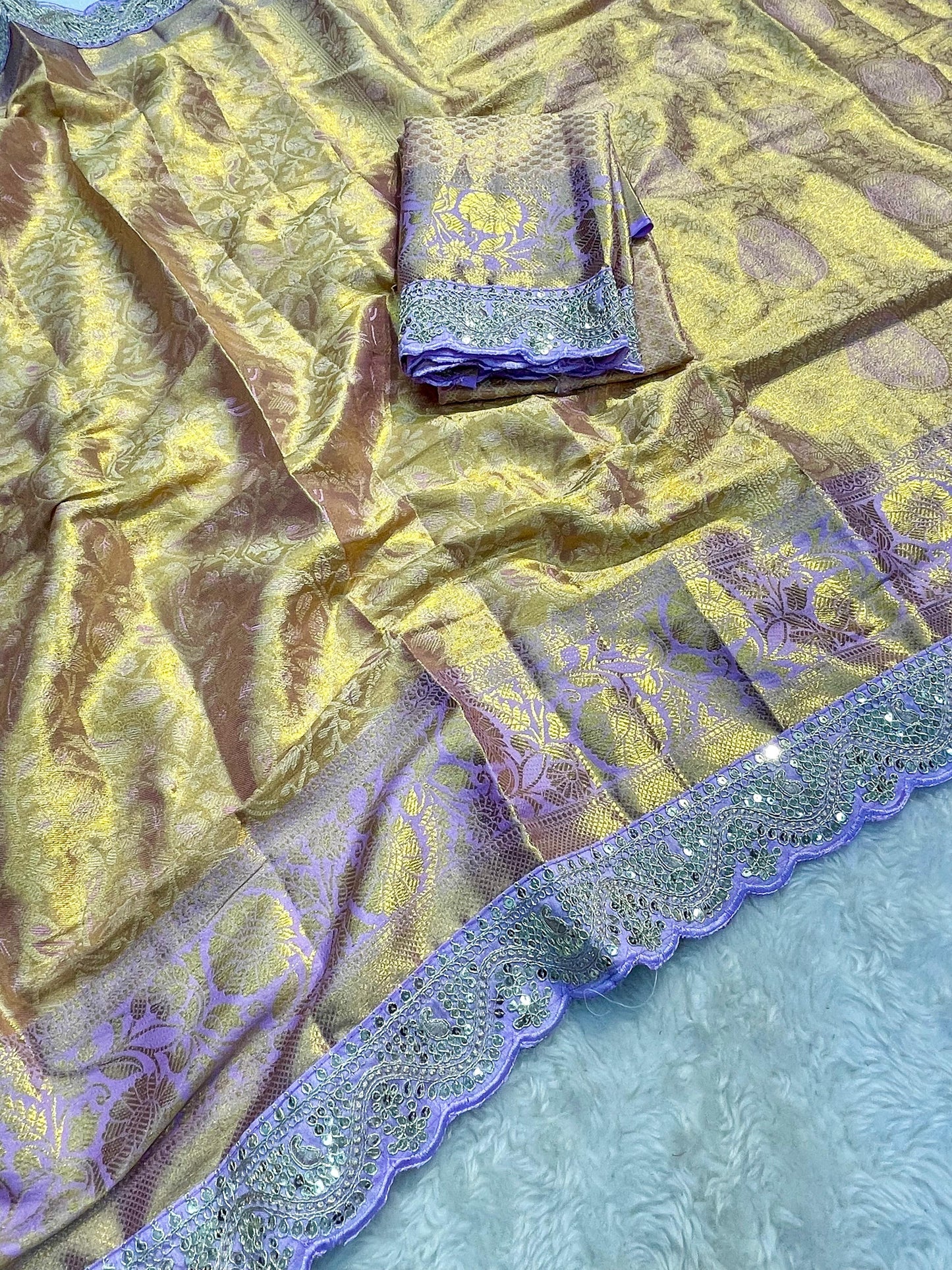 Semi silk with mina weaving saree