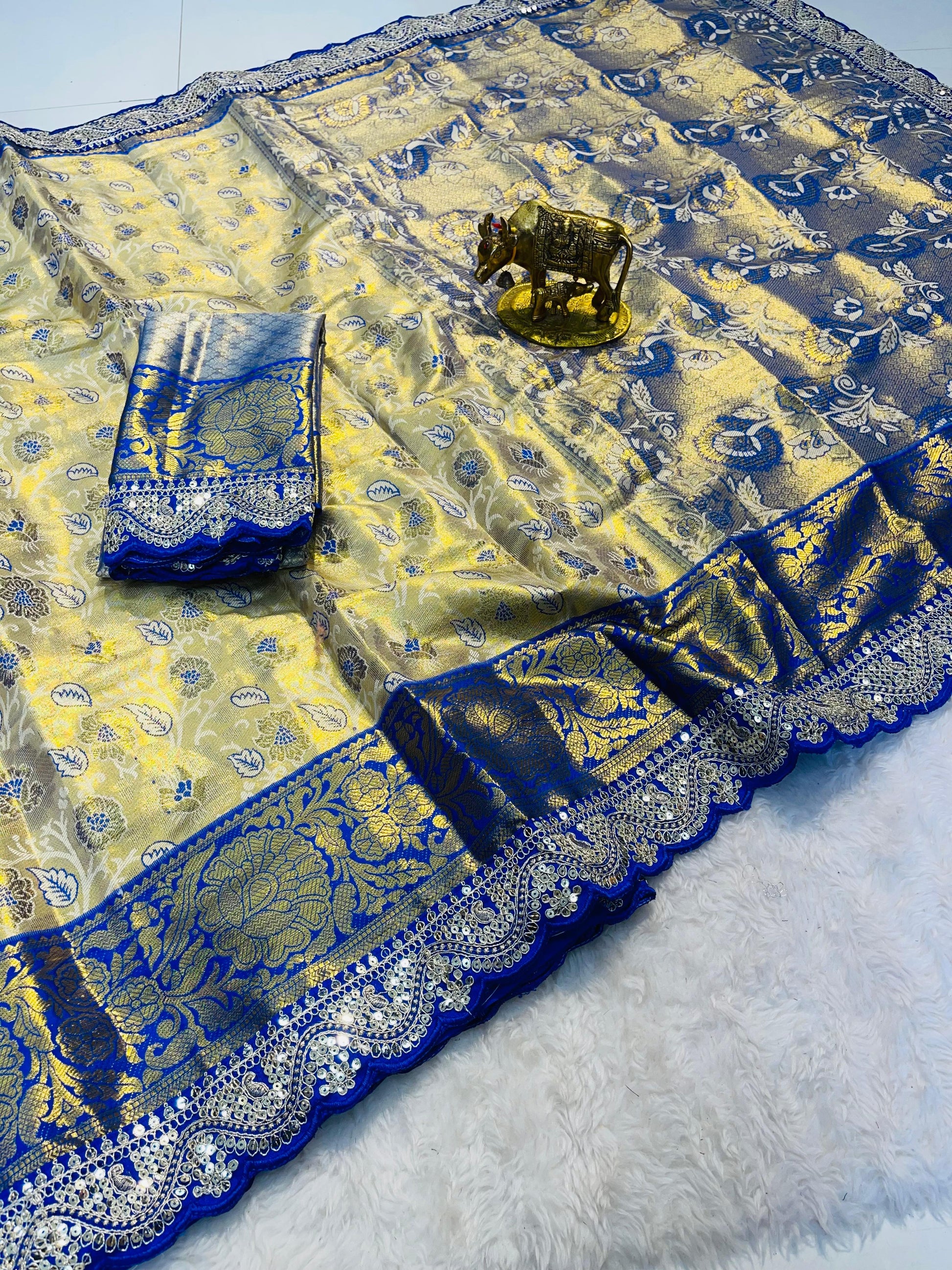 Semi silk with mina weaving saree