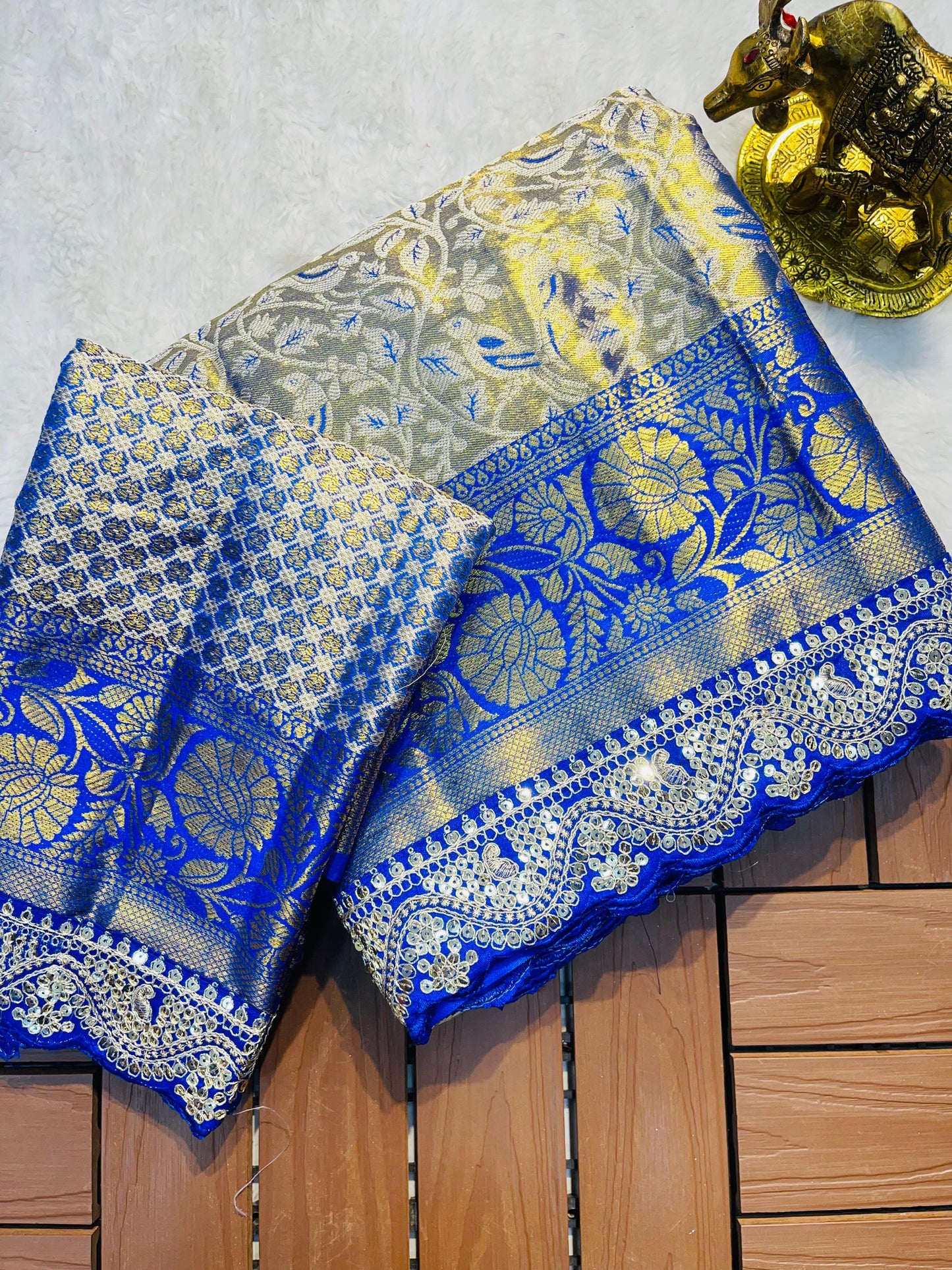 Semi silk with mina weaving saree