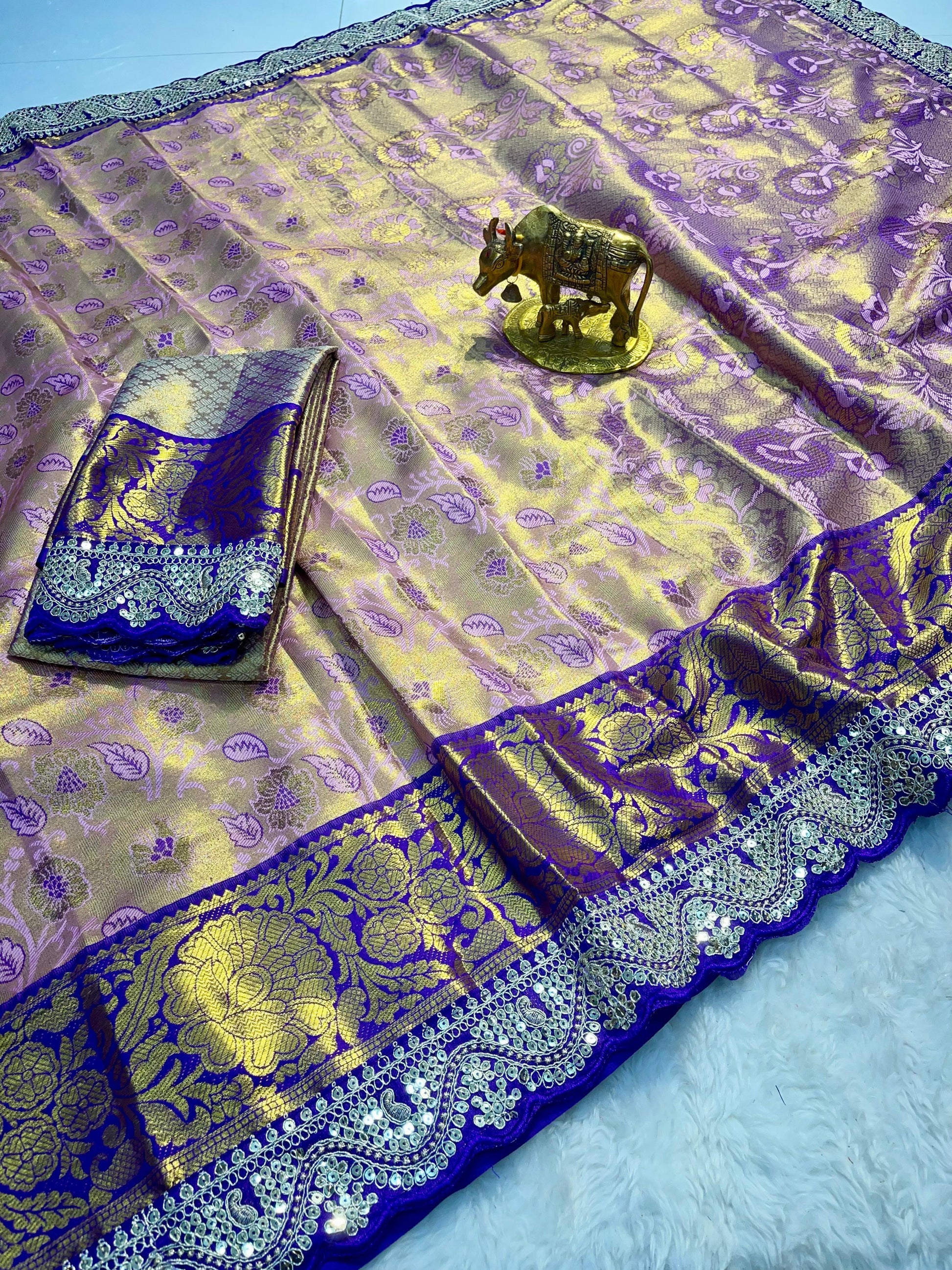 Semi silk with mina weaving saree