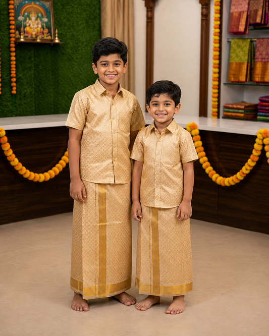 Boys Dhoti Shirt Set