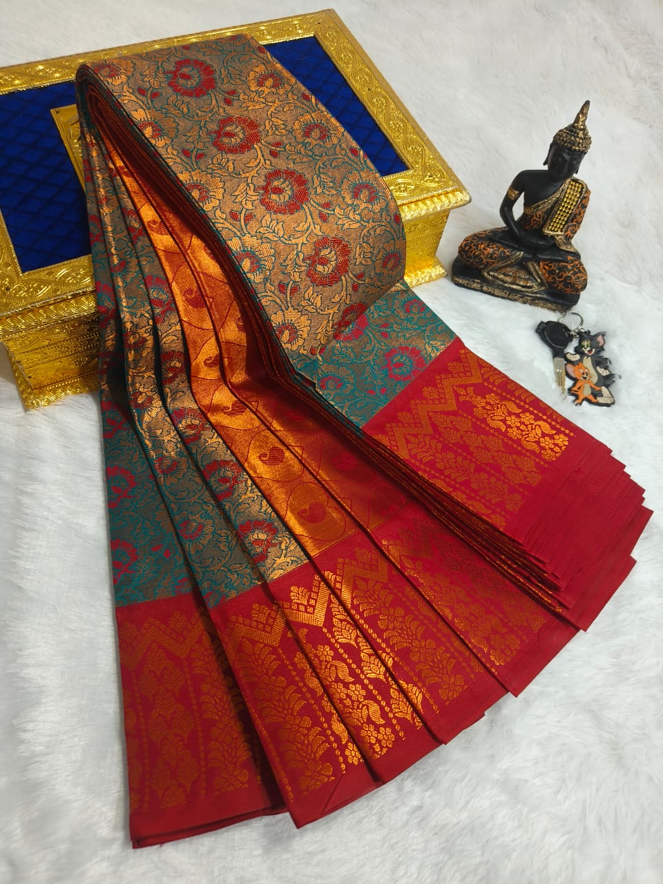 Elegant Samuthrika Vasthrakala Semi Silk Wedding Saree