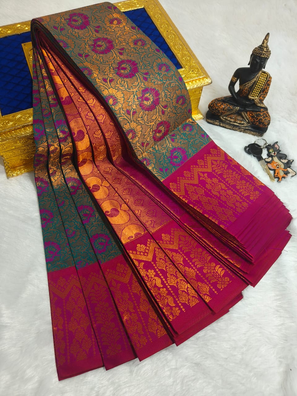 Elegant Samuthrika Vasthrakala Semi Silk Wedding Saree