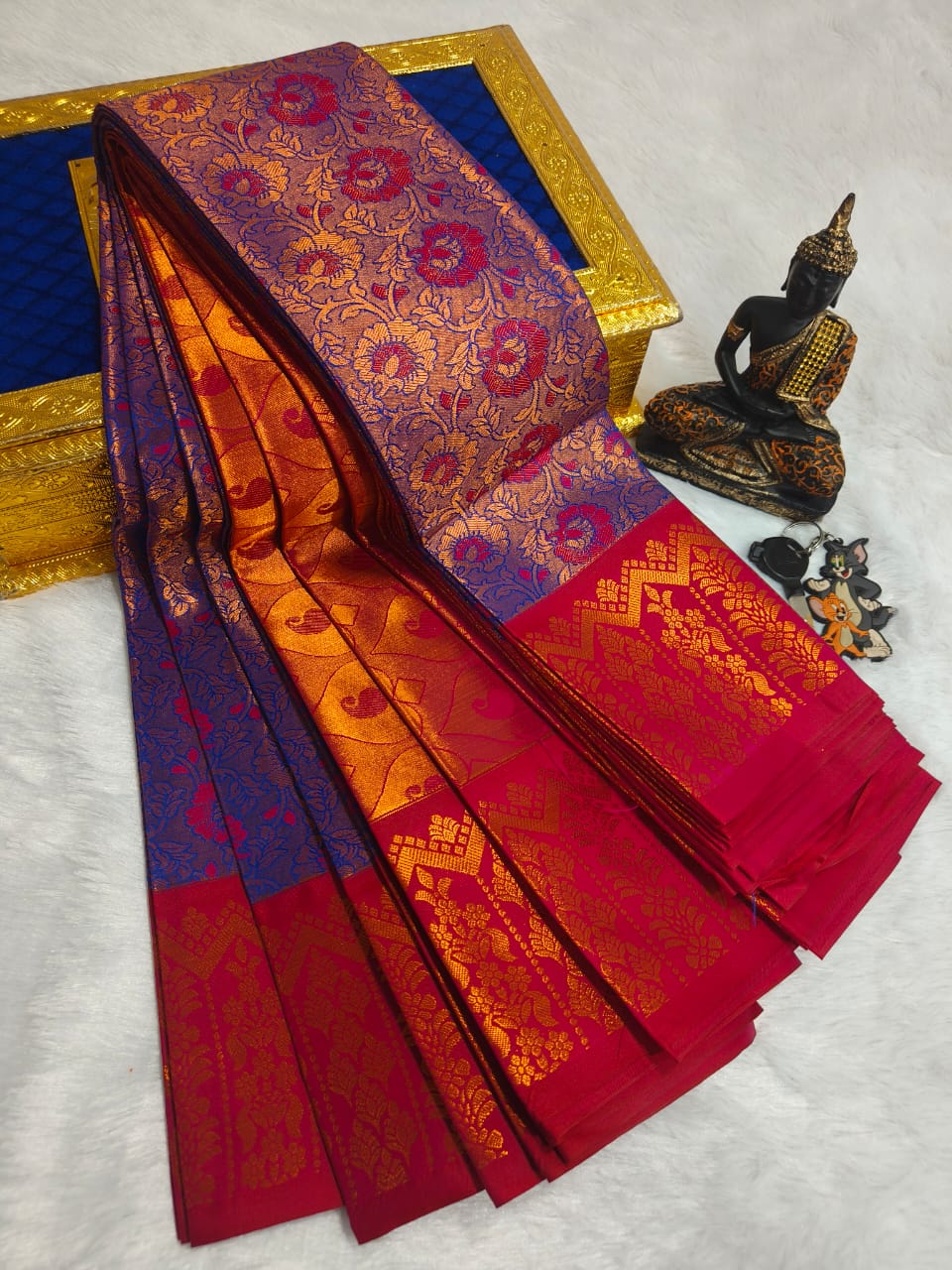 Elegant Samuthrika Vasthrakala Semi Silk Wedding Saree