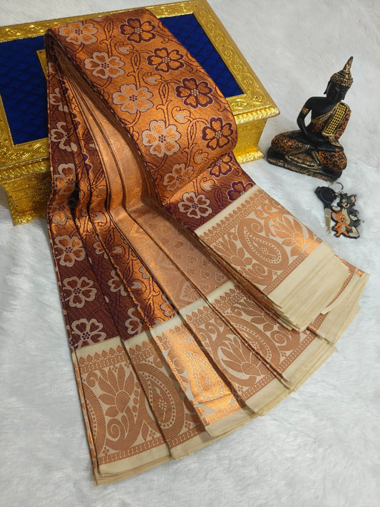 Elegant Samuthrika Vasthrakala Semi Silk Wedding Saree