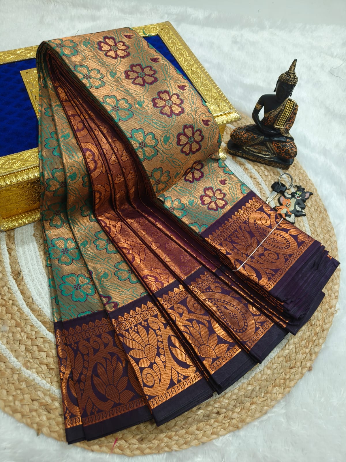 Elegant Samuthrika Vasthrakala Semi Silk Wedding Saree