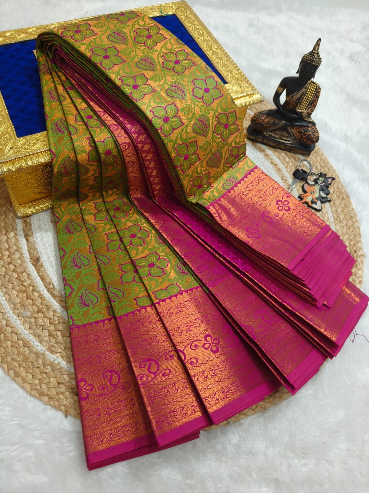 Elegant Samuthrika Vasthrakala Semi Silk Wedding Saree