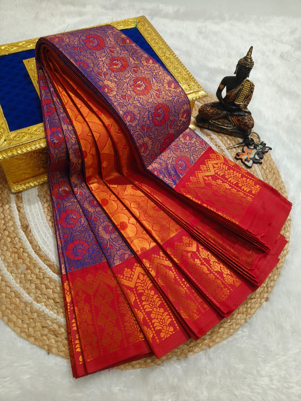 Elegant Samuthrika Vasthrakala Semi Silk Wedding Saree