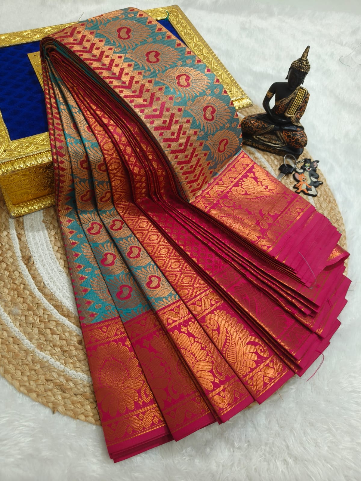 Elegant Samuthrika Vasthrakala Semi Silk Wedding Saree