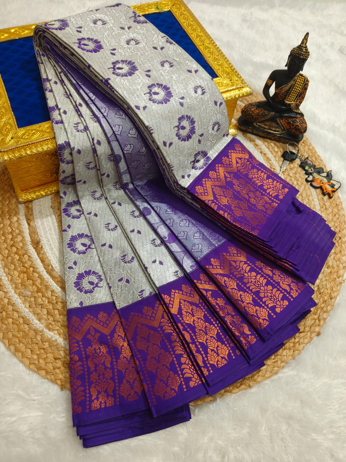 Elegant Samuthrika Vasthrakala Semi Silk Wedding Saree