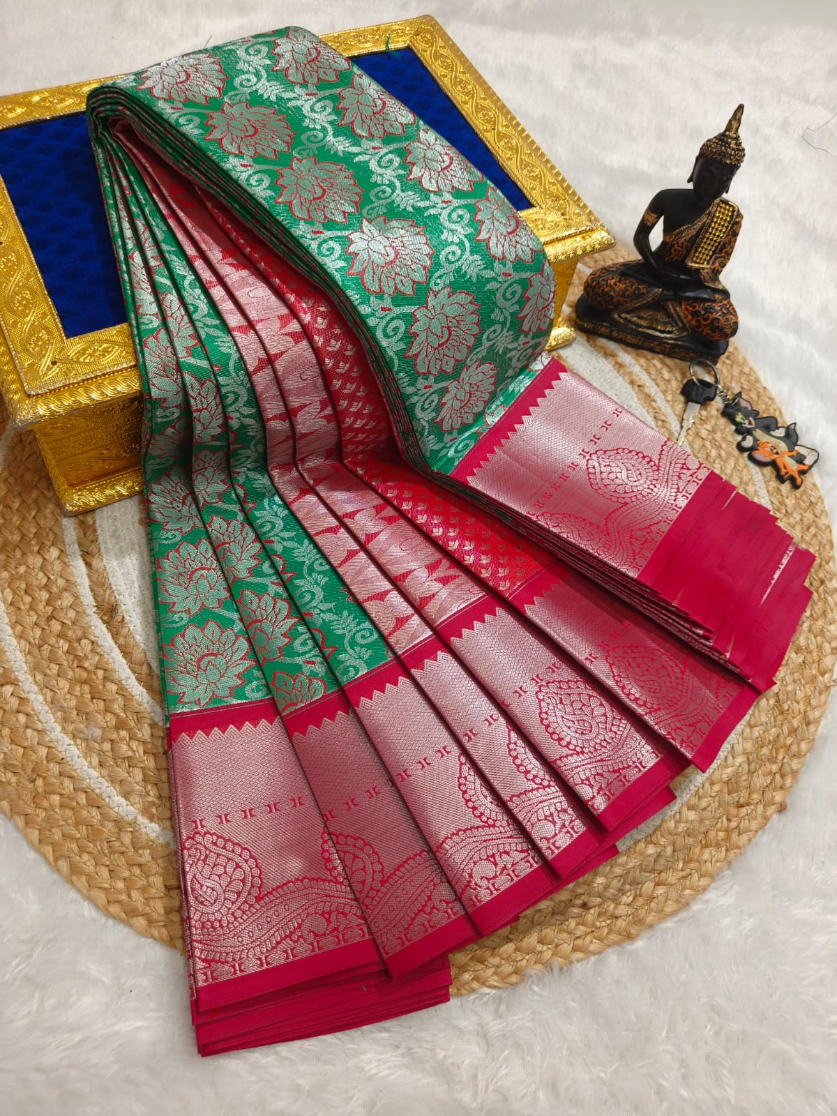 Elegant Samuthrika Vasthrakala Semi Silk Wedding Saree