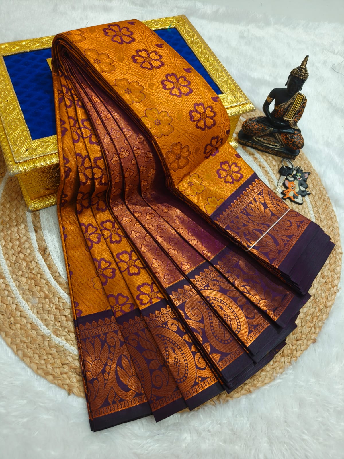 Elegant Samuthrika Vasthrakala Semi Silk Wedding Saree