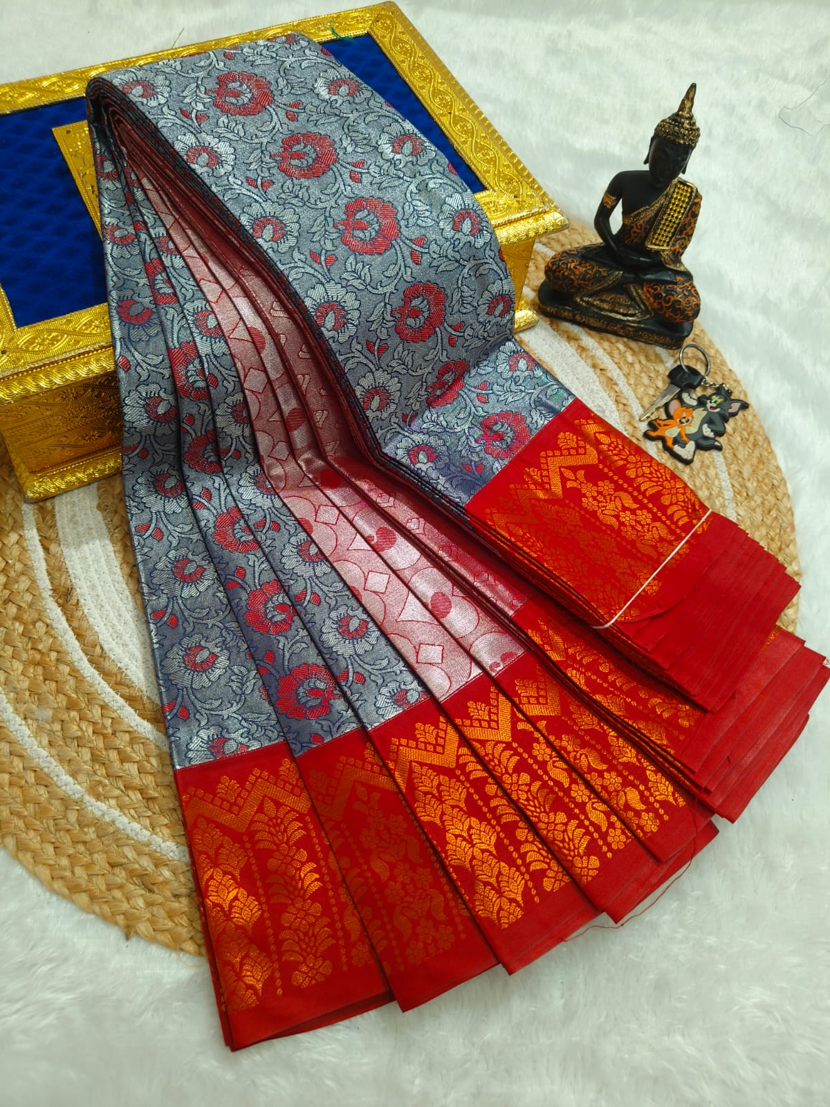 Elegant Samuthrika Vasthrakala Semi Silk Wedding Saree