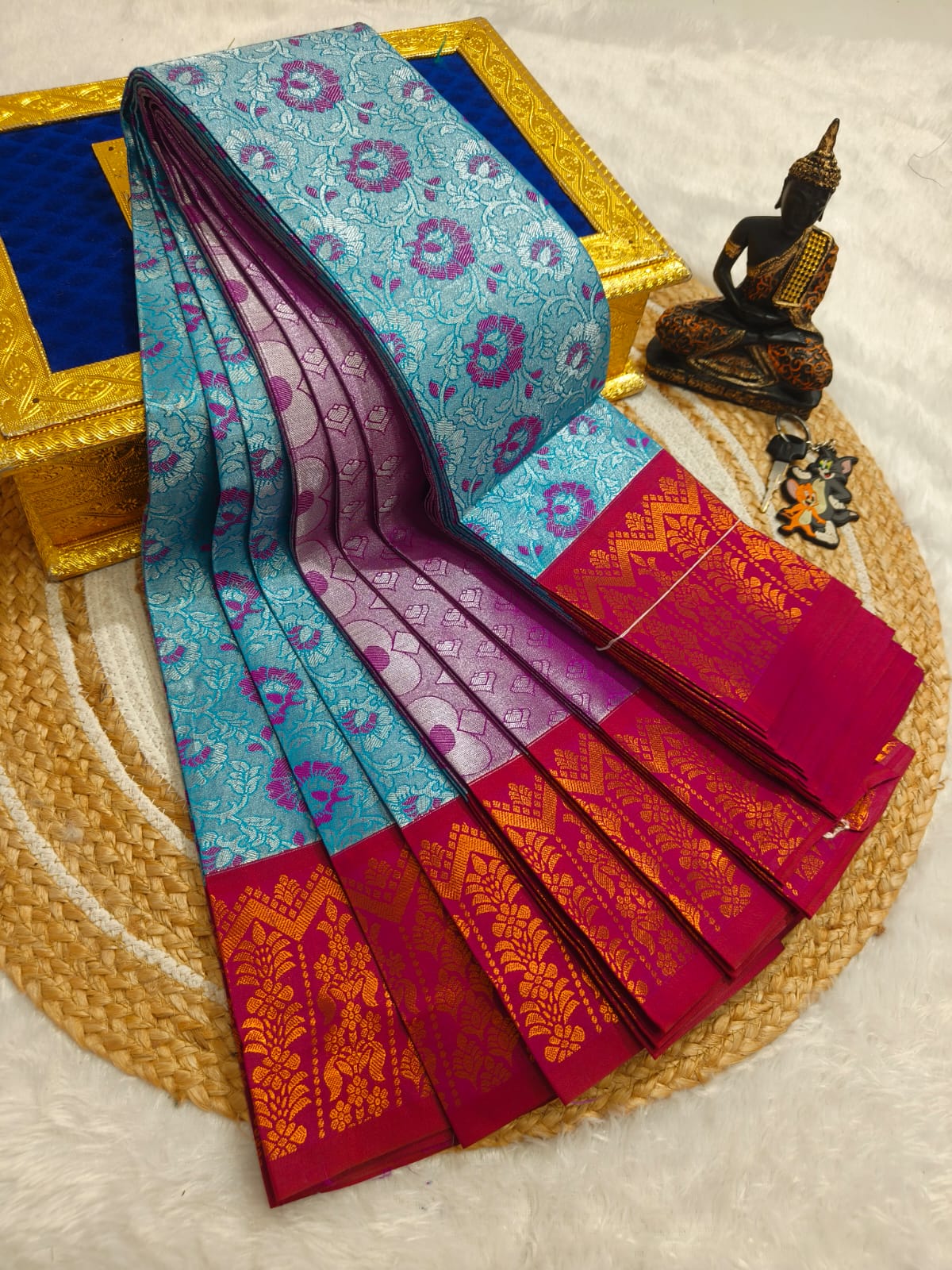 Elegant Samuthrika Vasthrakala Semi Silk Wedding Saree
