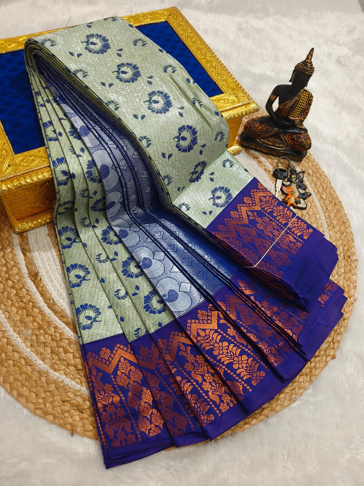 Elegant Samuthrika Vasthrakala Semi Silk Wedding Saree