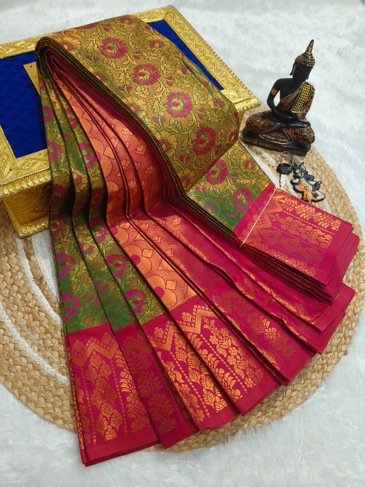 Elegant Samuthrika Vasthrakala Semi Silk Wedding Saree