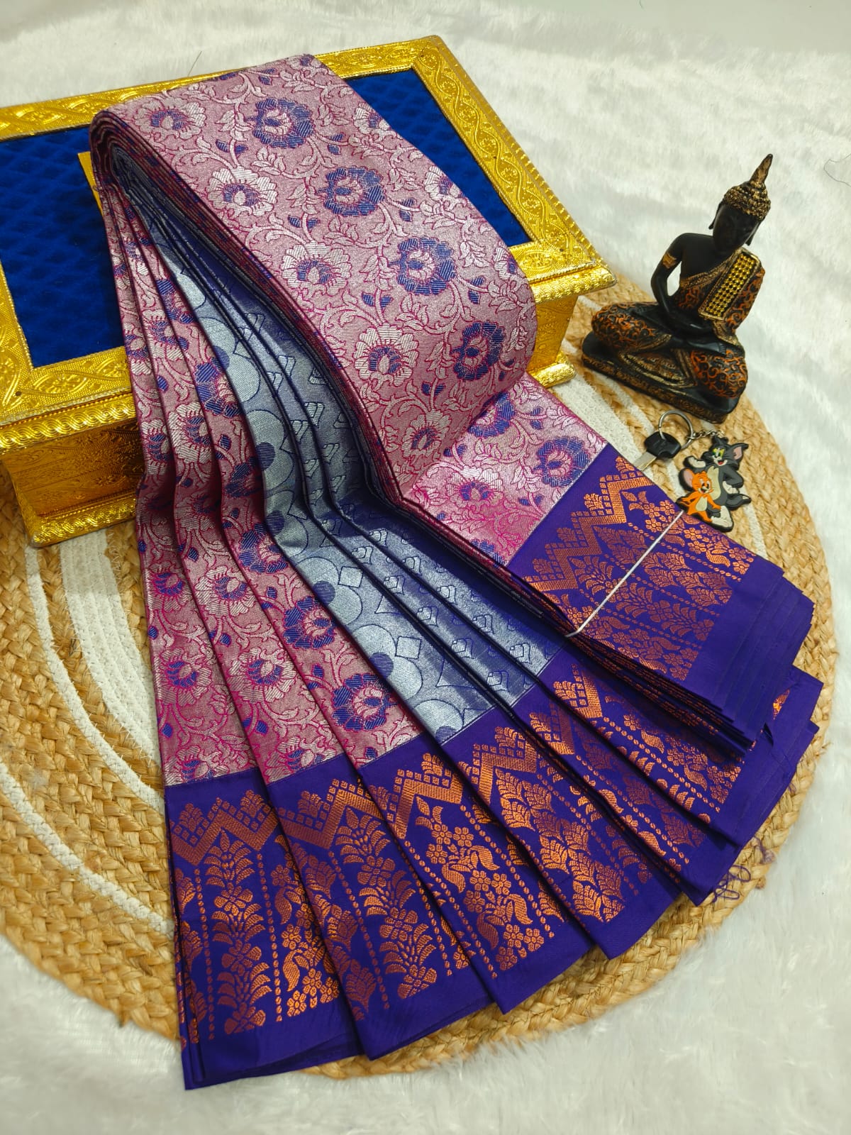 Elegant Samuthrika Vasthrakala Semi Silk Wedding Saree
